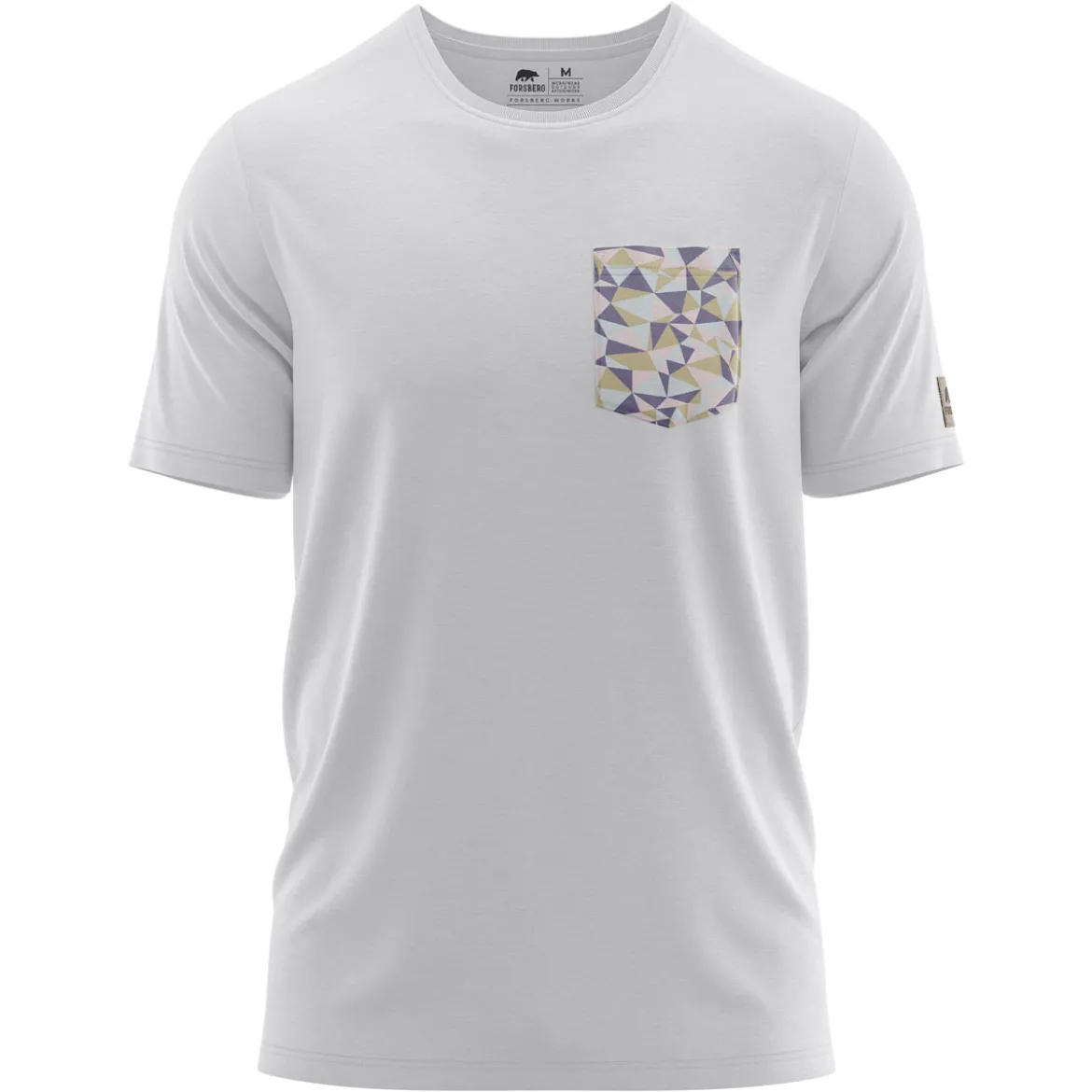 FORSBERG T-Shirt mit Brusttasche im polygonen Design
